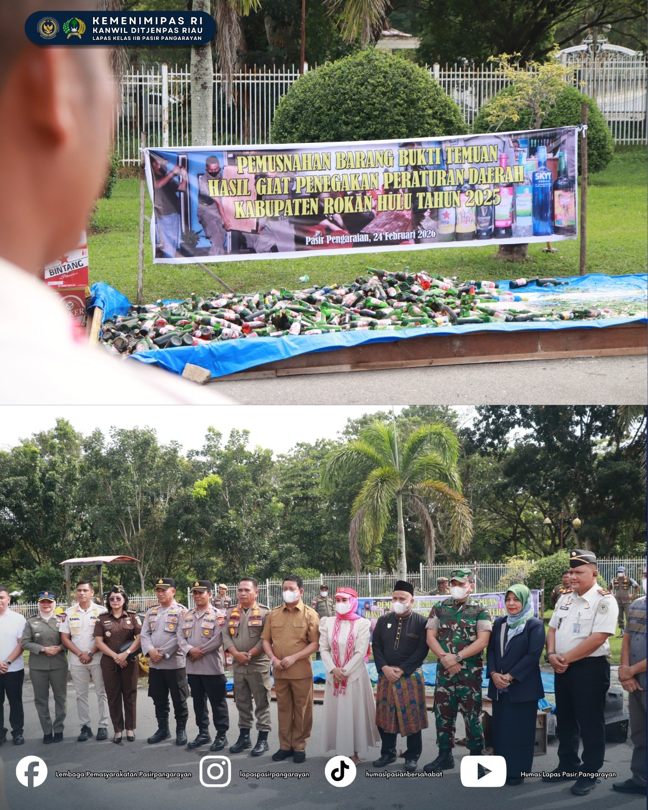 Kalapas Pasir Pangaraian Hadiri Pemusnahan Barang Bukti Perda 2025