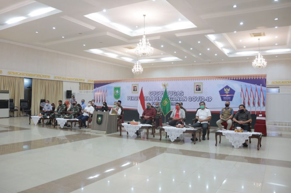 Gugus Tugas Covid-19 Riau Gelar Rapat Secara Virtual Bersama 12 Kabupaten/Kota se-Riau