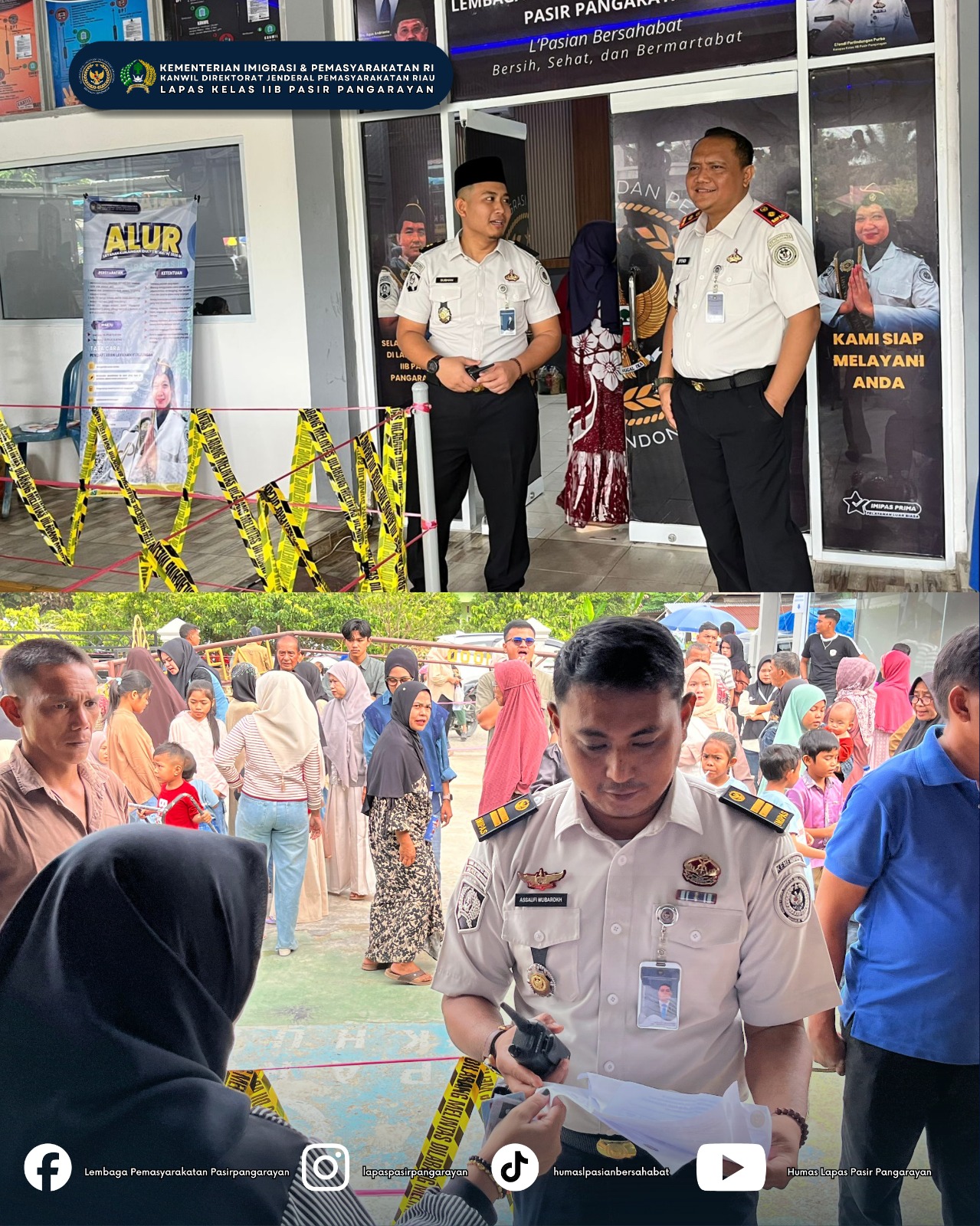 Hari Kedua Layanan Kunjungan Idulfitri 1447 H, Kalapas Pasir Pangarayan Tinjau Langsung Pelayanan