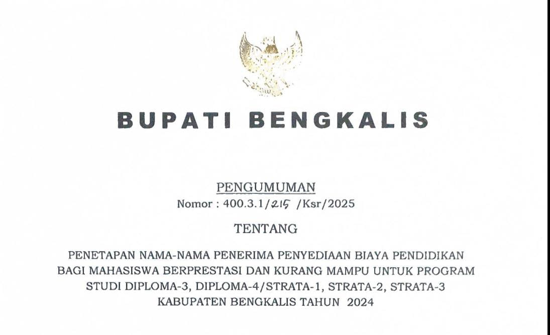 Komitmen Realisasi Beasiswa Berprestasi dan Kurang Mampu, HIPEMATAN-B Apresiasi Bupati Bengkalis