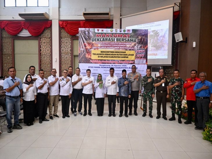 Penanganan Karhutla di Kampar Dilaporkan Kondisi Nol Hotspot Titik Panas Berkat Kerjasama