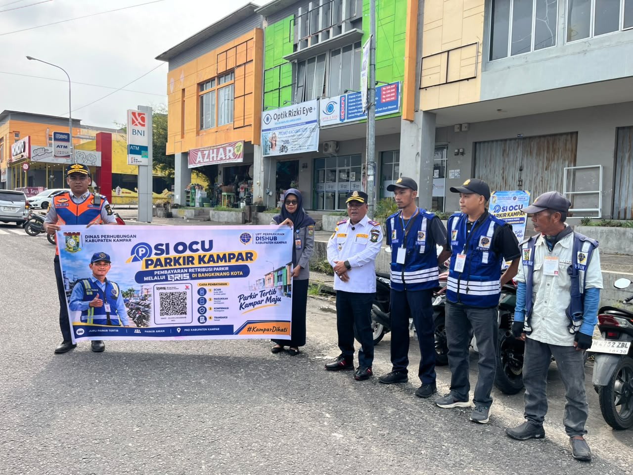 Kadishub Kampar Sosialisasikan “SI OCU PARKIR KAMPAR”, Dorong Pembayaran Retribusi Parkir Non Tunai
