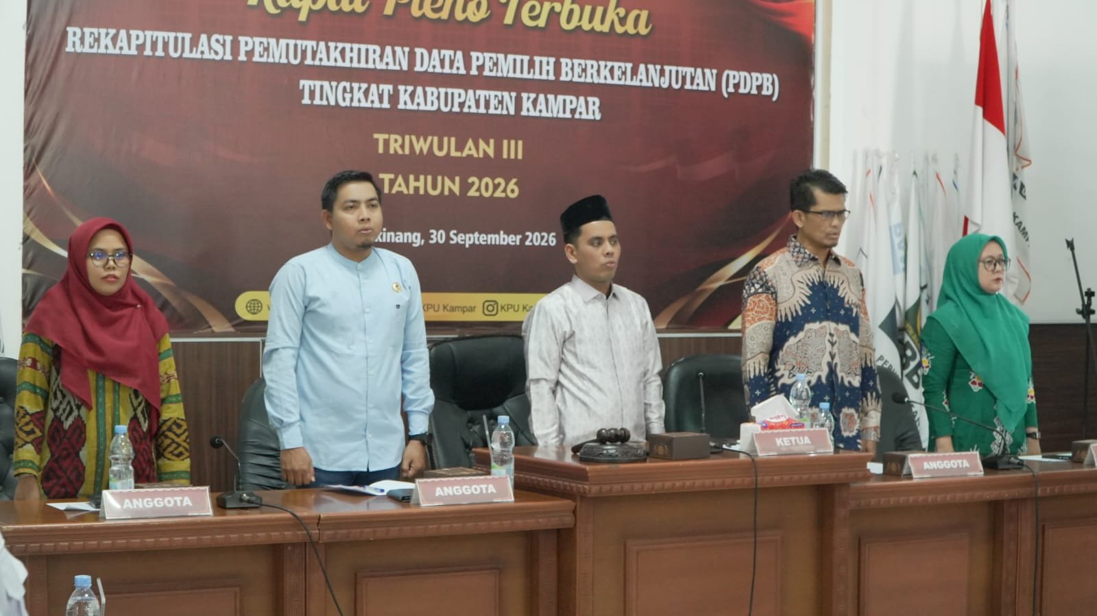 Rapat Pleno Terbuka Digelar KPU Kampar, Rekapitulasi Daftar Pemilih Berkelanjutan Triwulan III Tahun