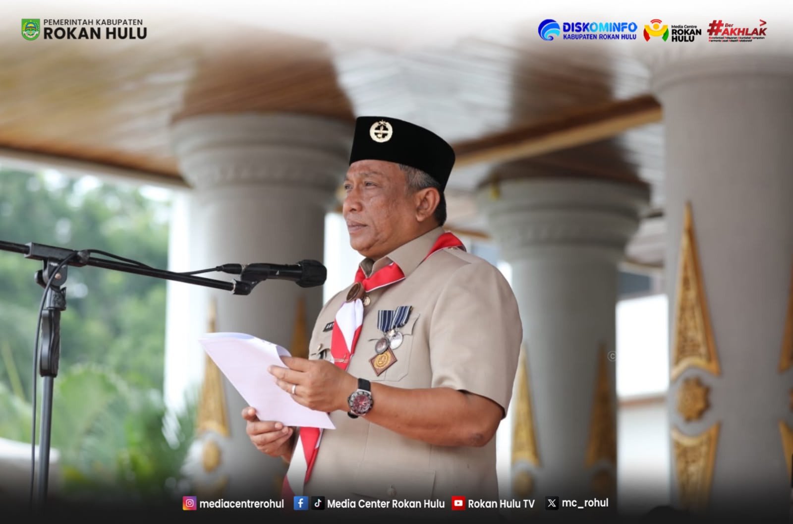 Peringati Hari Pramuka Ke-65, Kwarcab Rokan Hulu Gelar Pelantikan Pengurus dan Apel Besar