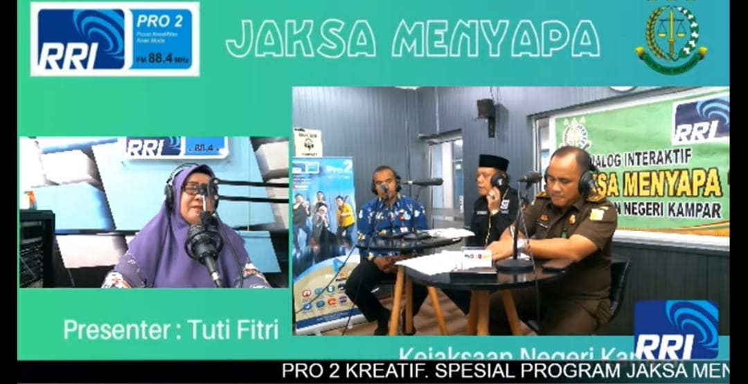 Kejari Kampar Melaksanakan Jaksa Menyapa di RRI Pro 2 Pekanbaru, Topik Diangkat RJ