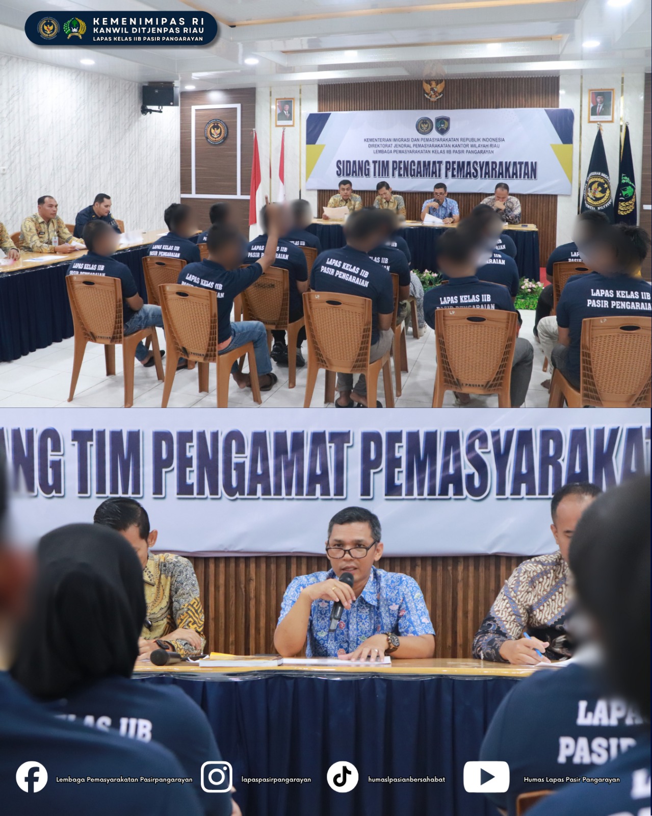 Perkuat Proses Integrasi, Lapas Pasir Pangaraian Gelar Sidang TPP bagi 15 Warga Binaan