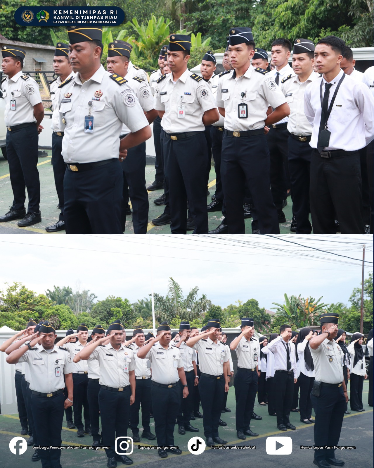 Apel Pagi Senin, Kalapas Pasir Pangaraian Tekankan Penguatan Tugas dan Kinerja Pegawai