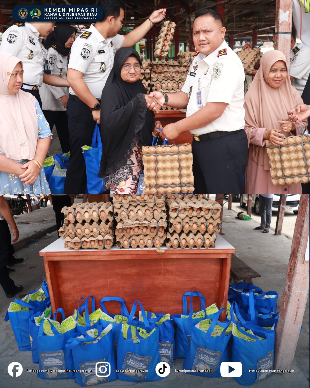 Kepedulian Bersama, Lapas Pasir Pangaraian Salurkan Bansos untuk Korban Kebakaran di Rohul