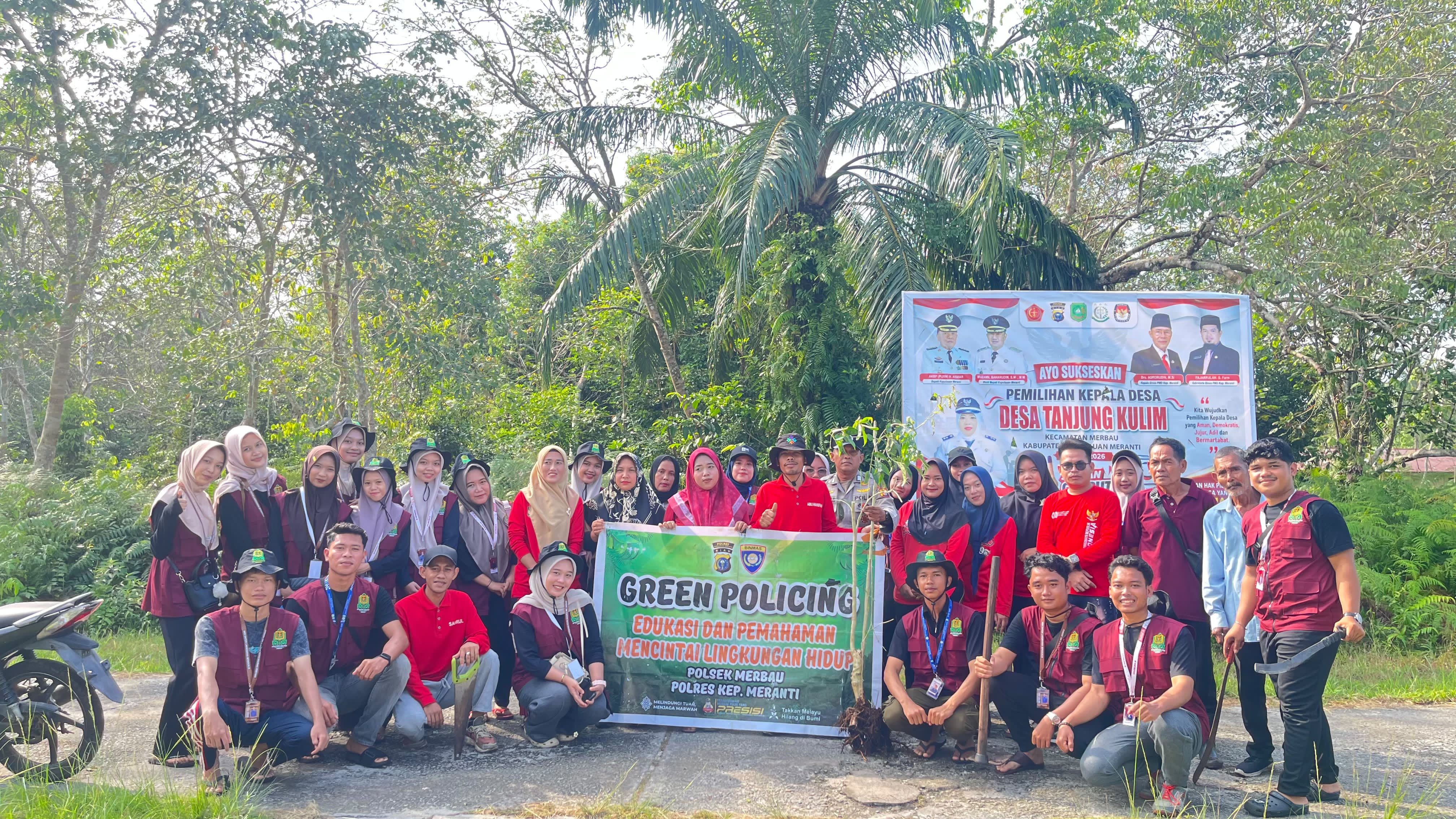 Mahasiswa KKN IAIN Datuk Laksemana Bengkalis dan Pemdes Gelar Aksi Penghijauan di Desa Tanjung Kulim