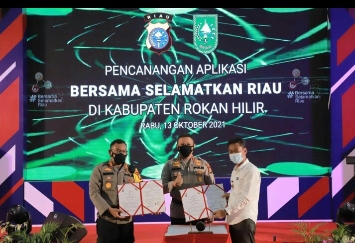 Aplikasi BSR Polda Riau Resmi Diluncurkan, Efektif Tekan Penyebaran Covid-19 di Rohil