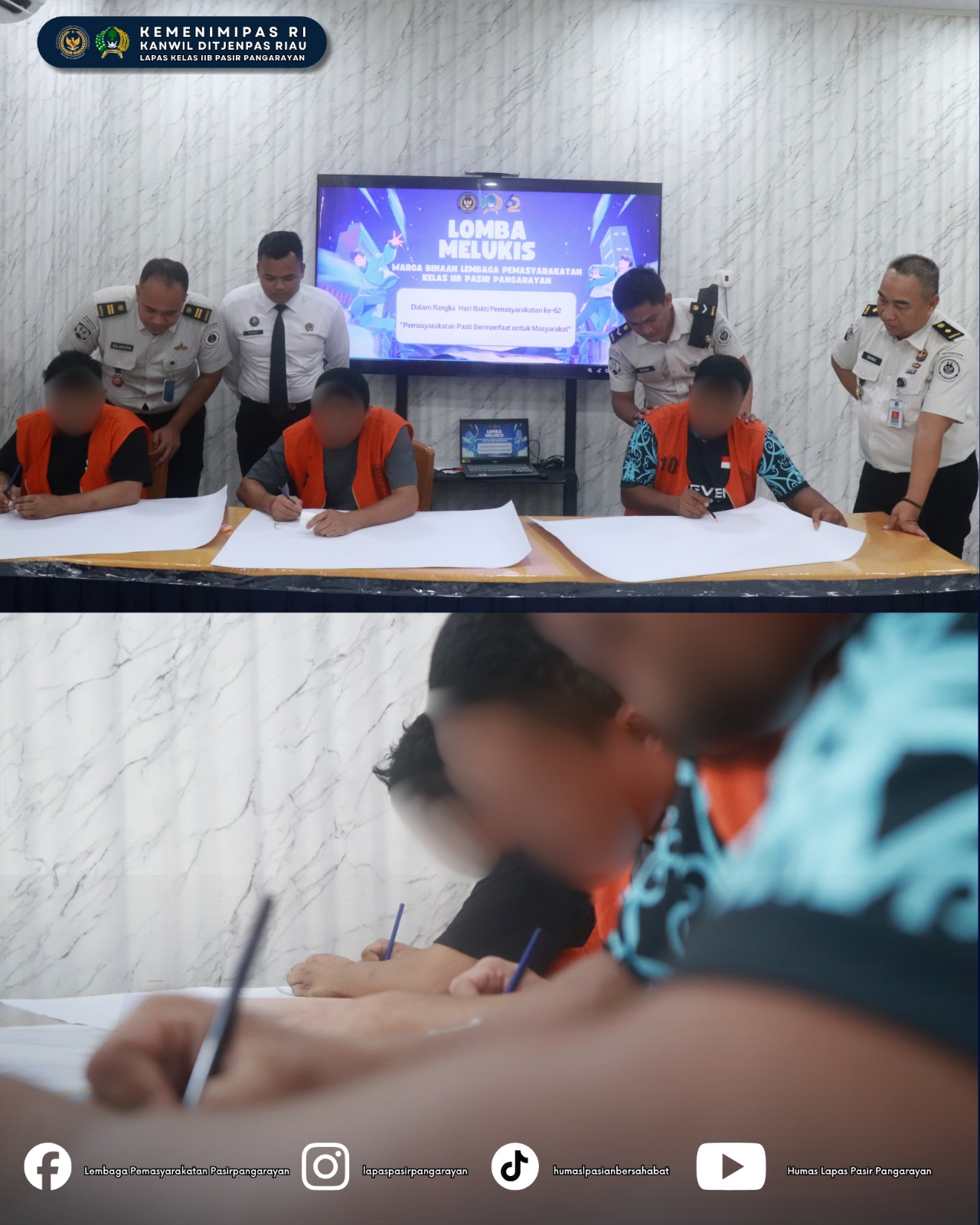 WBP Lapas Pasir Pangaraian Ikuti Lomba Lukis Tema Ketahanan Pangan HBP ke-62