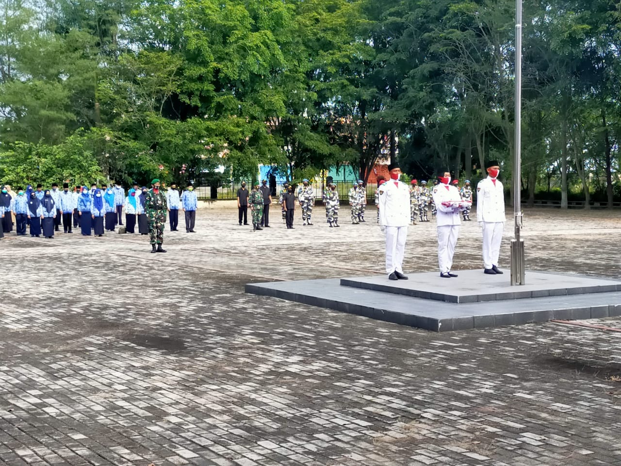 Upacara HUT RI Ke - 75 Kec. Tualang Berlangsung Hikmah Dan Patuhi Protokol Kesehatan