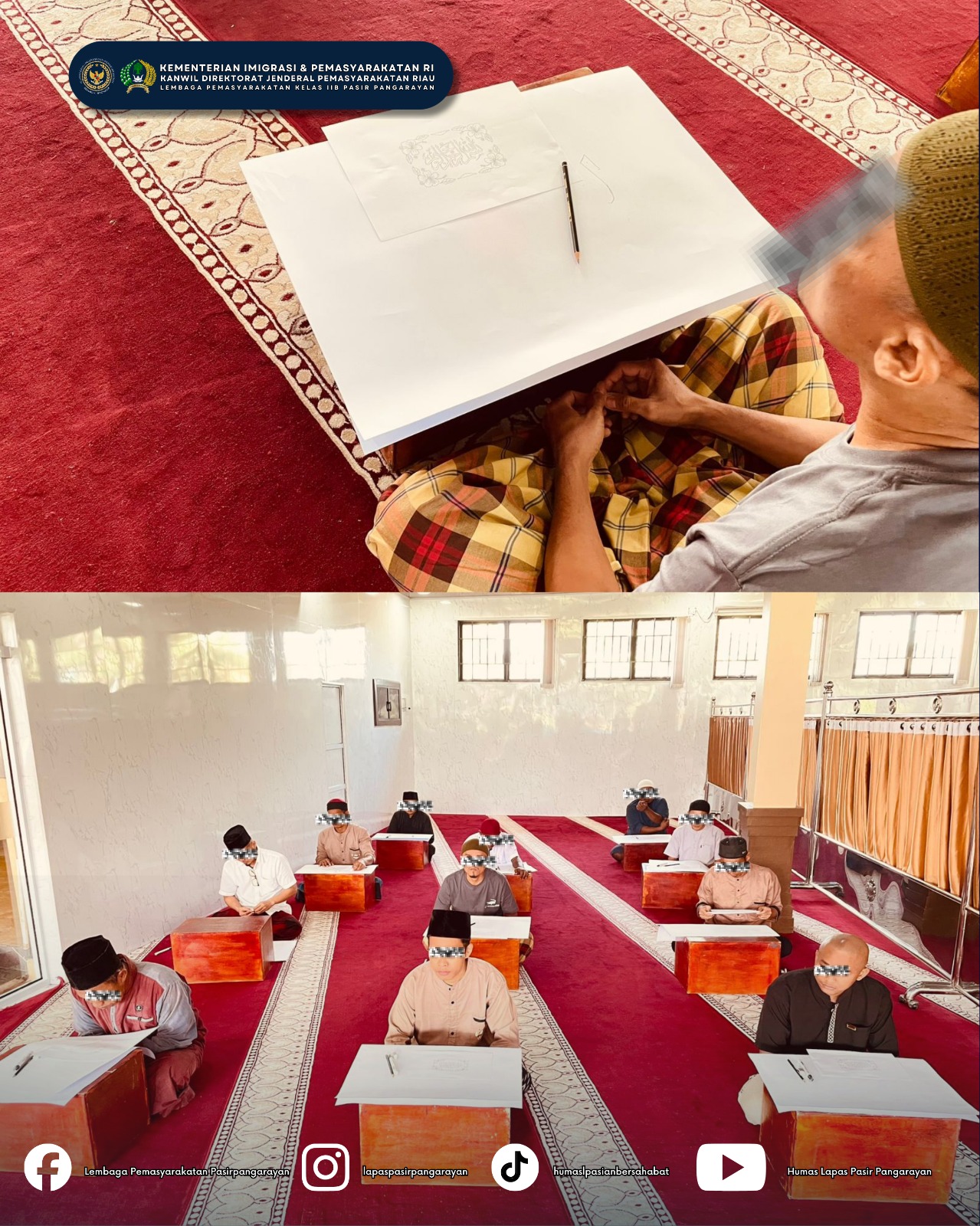 Semarak Ramadan 1447 H, Warga Binaan Lapas Pasir Pangaraian Ikuti Lomba Seni Kaligrafi