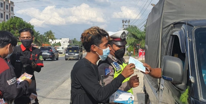 Hut Bhayangkara Ke 76, Satlantas Polres Rohil Ajak Komunitas Motor Sosialisasi Tertib Lalulintas