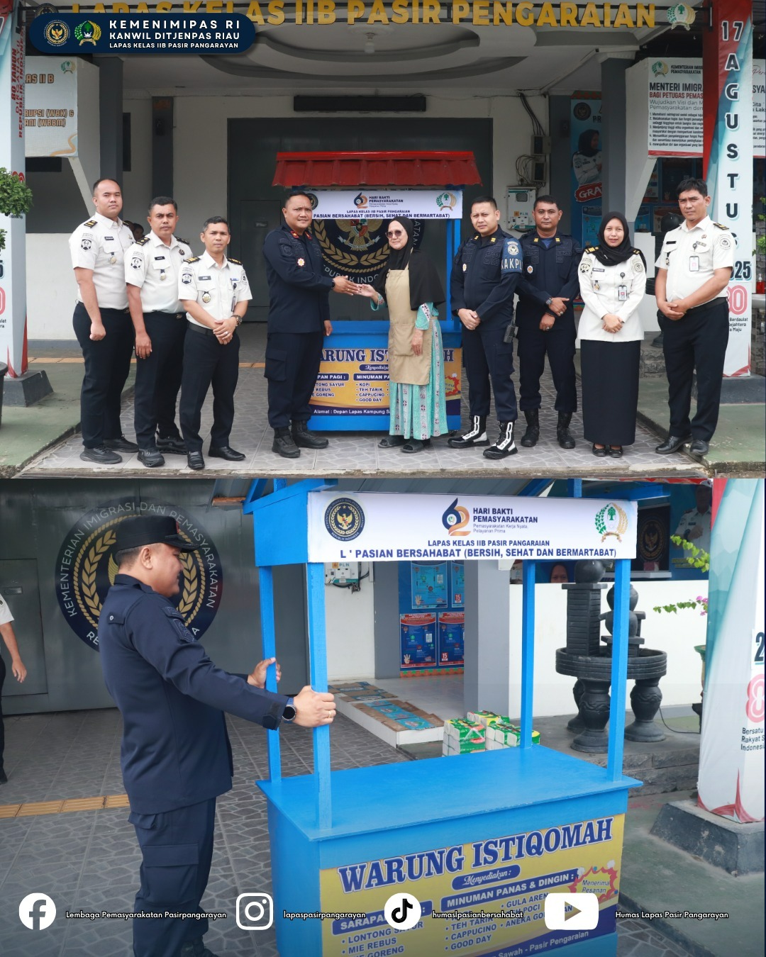 Lapas Pasir Pangarayan Salurkan Bantuan Gerobak Usaha dalam Rangka HBP ke-62