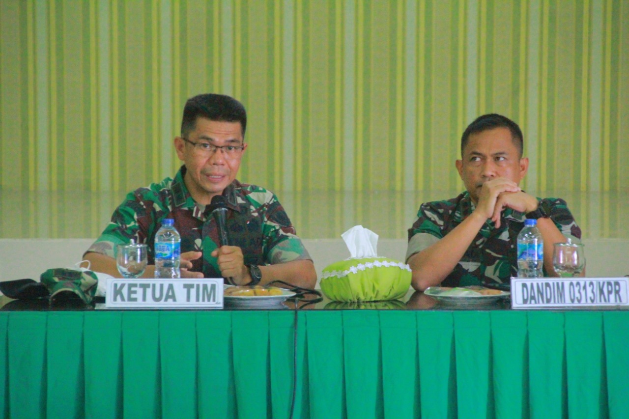 Dandim 0313/KPR  Sambut Kunker Tim Asistensi Tehknis Penyelenggaraan Komunikasi Sosial