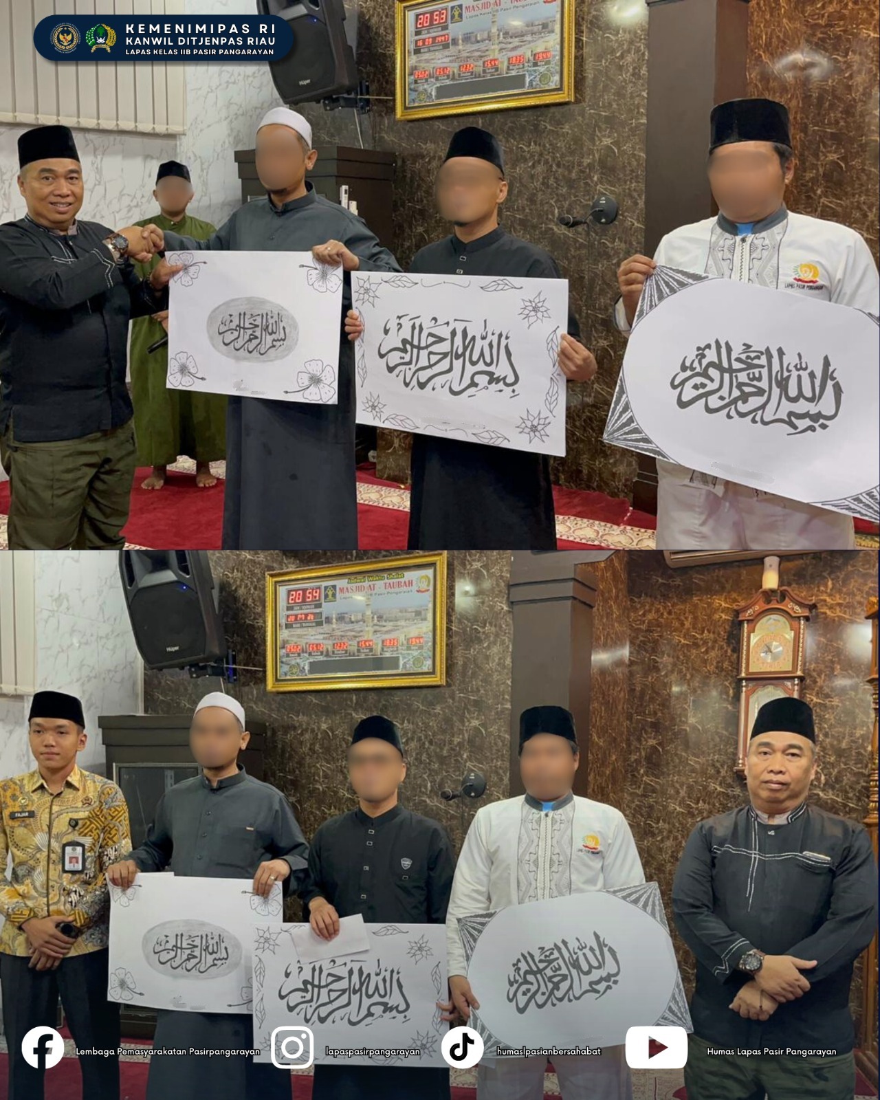 Peringati Nuzulul Quran Lapas Pasir Pangaraian Gelar Tausiah dan Umumkan Pemenang Lomba Kaligrafi