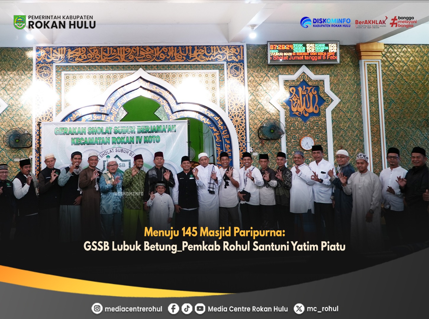 Santuni Yatim, GSSB Lubuk Betung Perkuat Program Masjid Paripurna