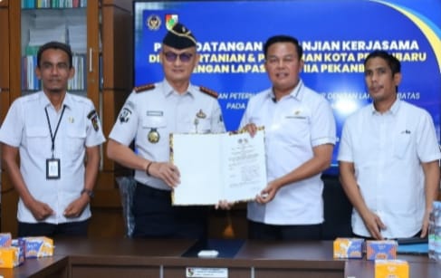 Lapas Kelas IIA Pekanbaru dan Distankan Tandatangani PKS, Bekali WB Keterampilan Ayam Petelur