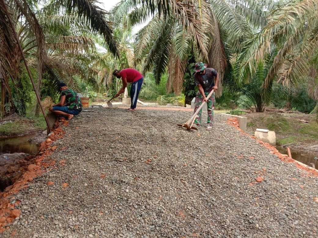 Progam TMMD Ke-110, Box Culvert Sukadamai Sudah Bisa di Lalui Warga 