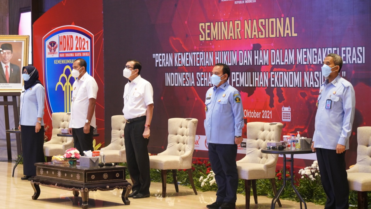 Peringati Dharma Karya Dhika, Kemenkumham Dukung Akselerasi Indonesia Sehat dan Pemulihan Ekonomi
