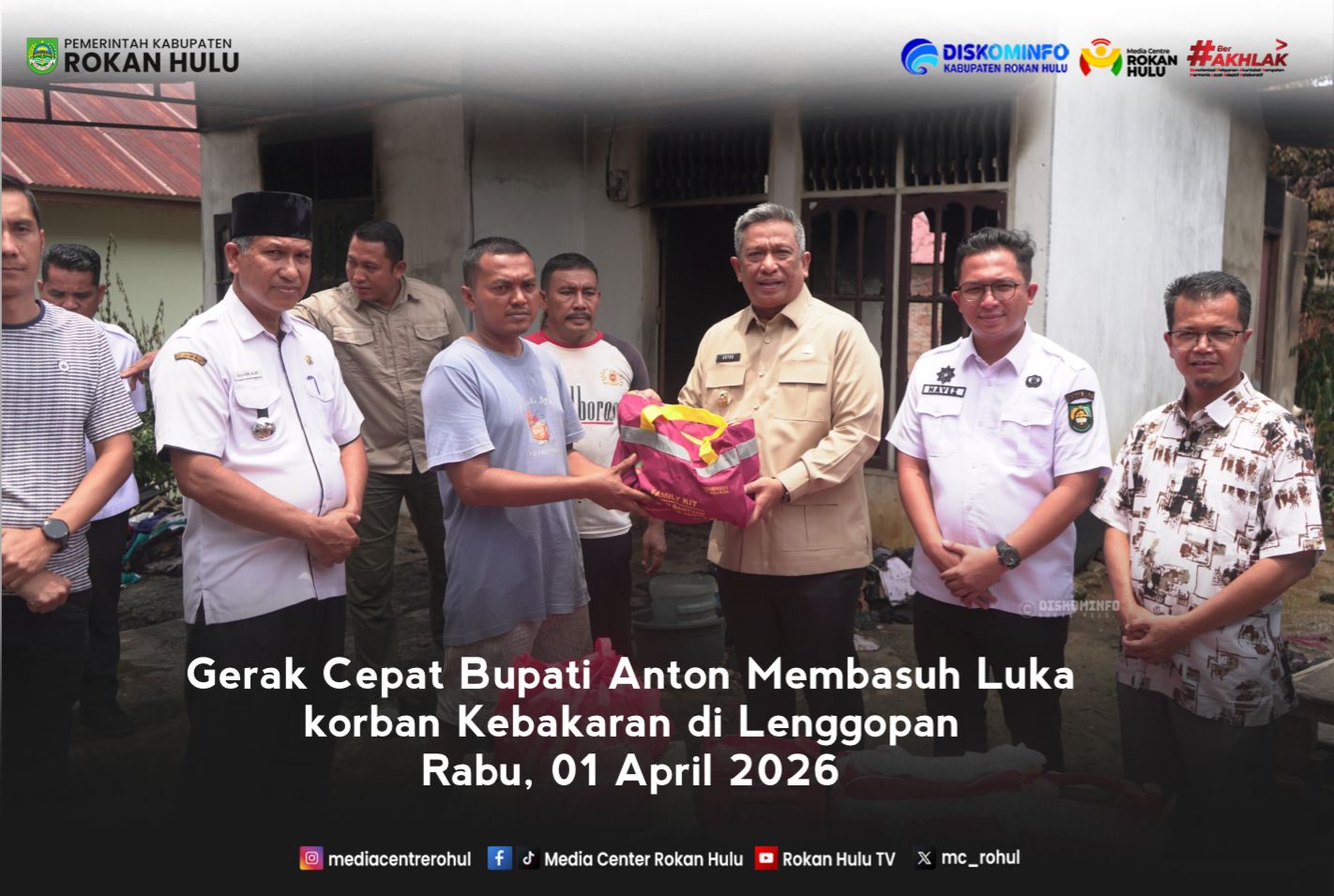 Gerak Cepat Bupati Anton Membasuh Luka Korban Kebakaran di Lenggopan