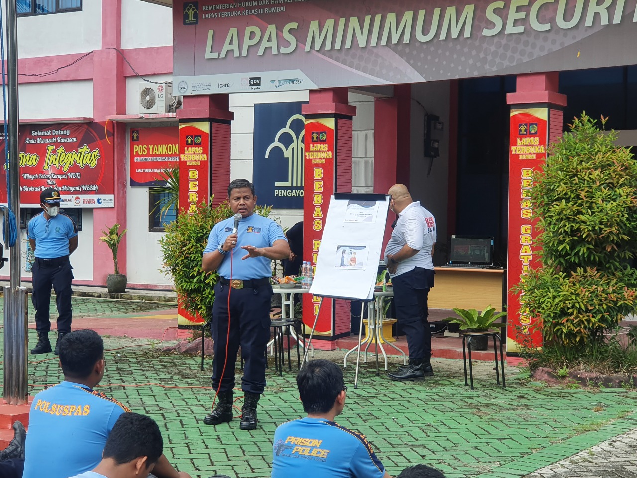 Kadivpas Pimpin Bina Jasmani dan Olahraga Militer Kepada 3 Upt Pemasyarakatan Rumbai