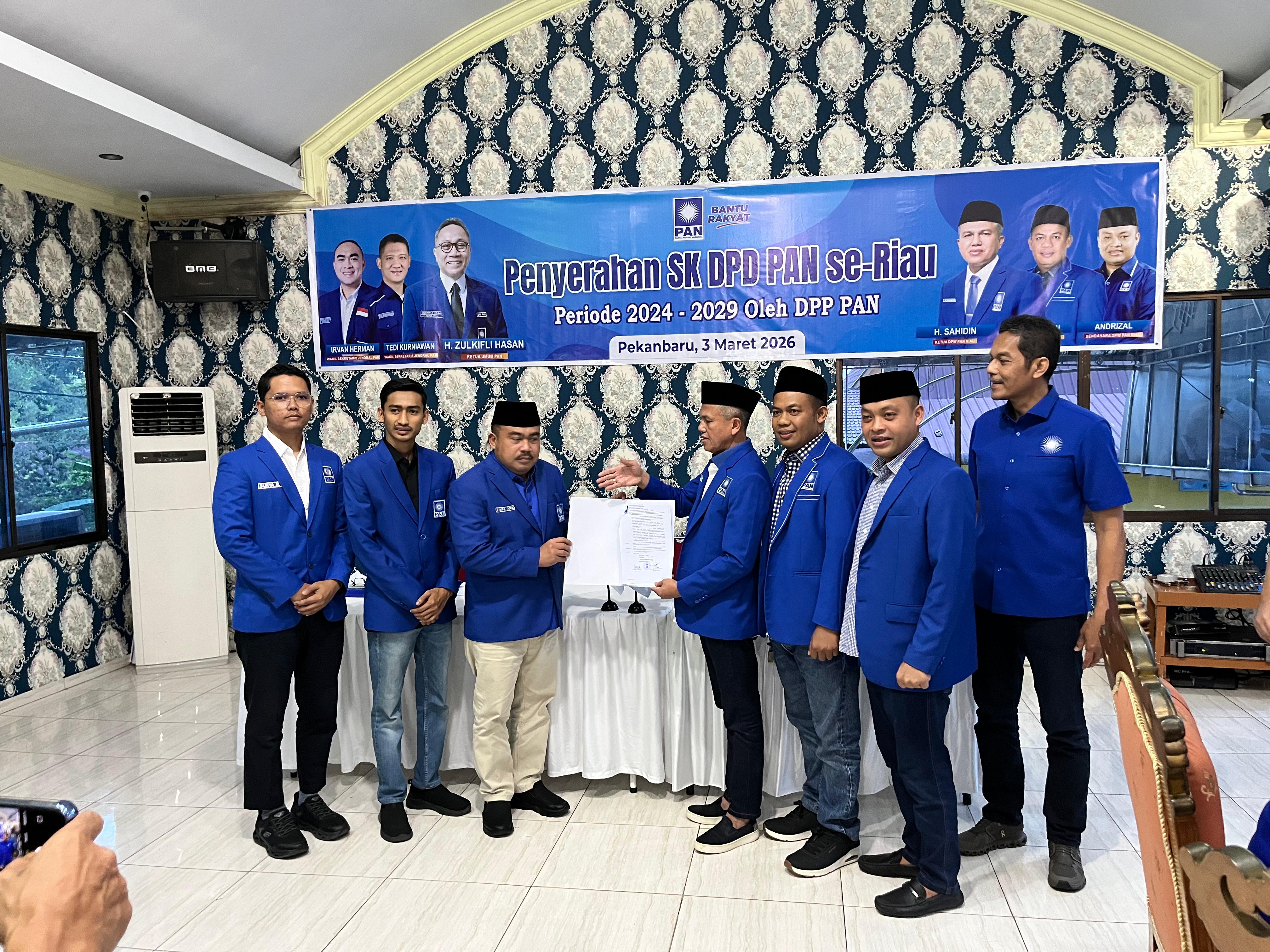 DPD PAN Bengkalis Terima SK Periode 2024–2029, Siap Targetkan Kursi Pimpinan DPRD Kabupaten Bengkali