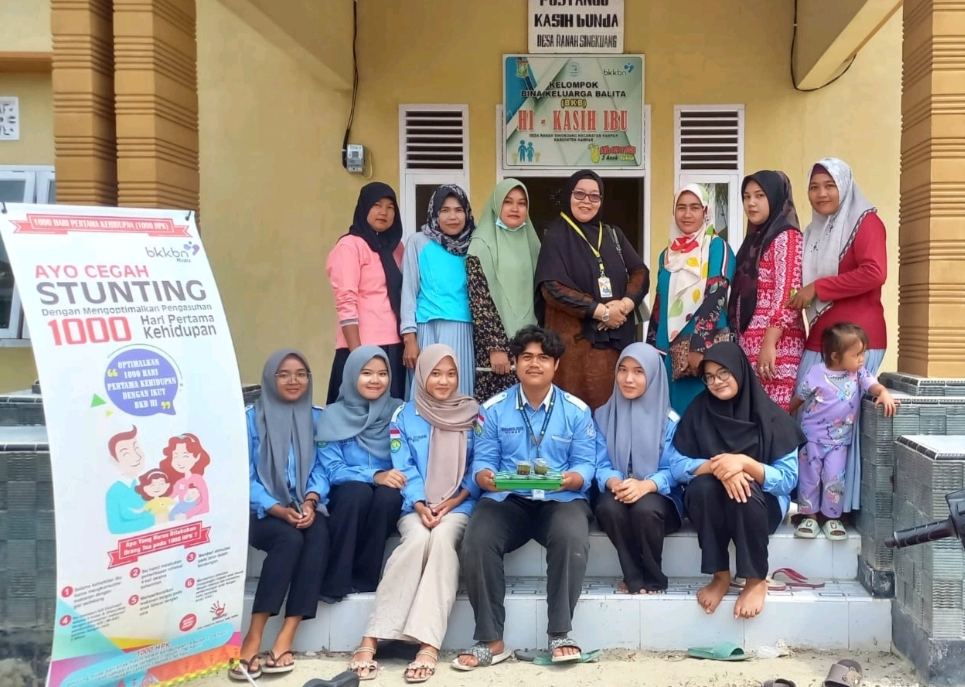 Mahasiswa Kukerta UNRI 2023, Gelar Sosialisasi Pencegahan Stunting di Desa Ranah Singkuang