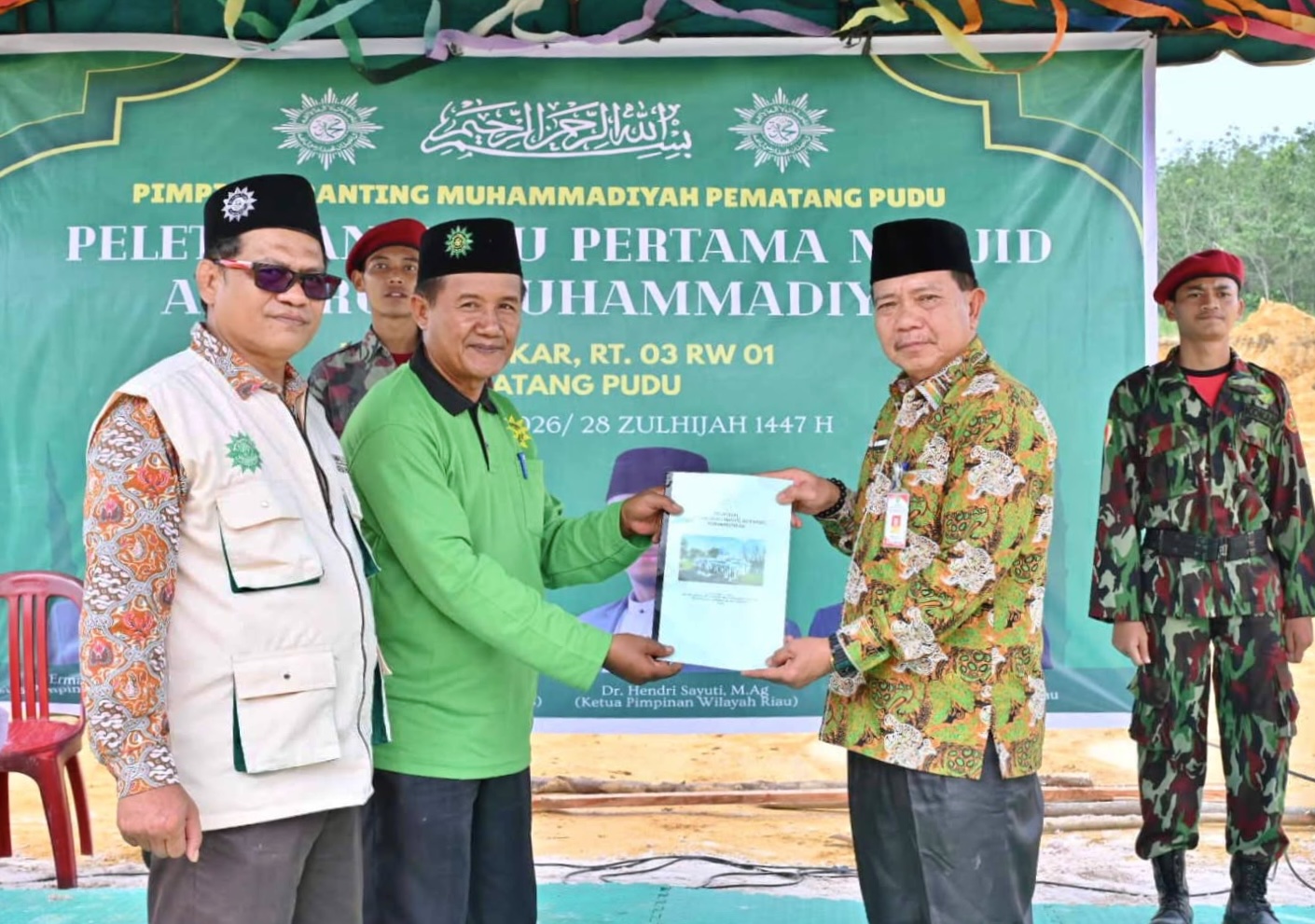 Pemkab Bengkalis Hadiri Peletakan Batu Pertama Masjid Al-Faruq Muhammadiyah di Mandau
