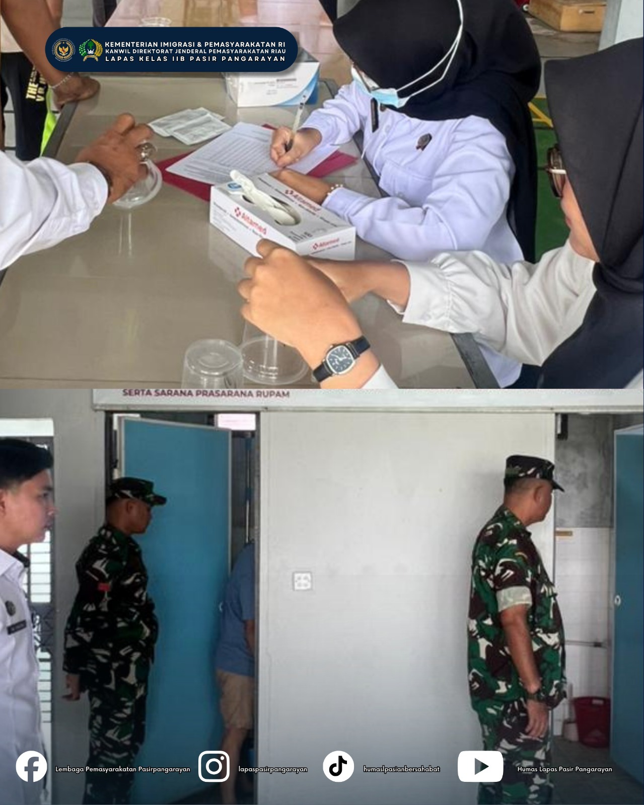 Dukung 15 Program Aksi Kemenimipas, Lapas Pasir Pangaraian Gelar Razia Gabungan dan Tes Urine Bersam