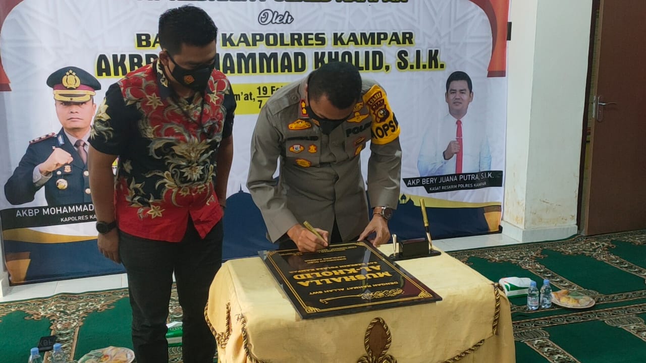 Musholla Al-Kholid Satreskrim Polres Kampar, Diresmikan Kapolres Kampar
