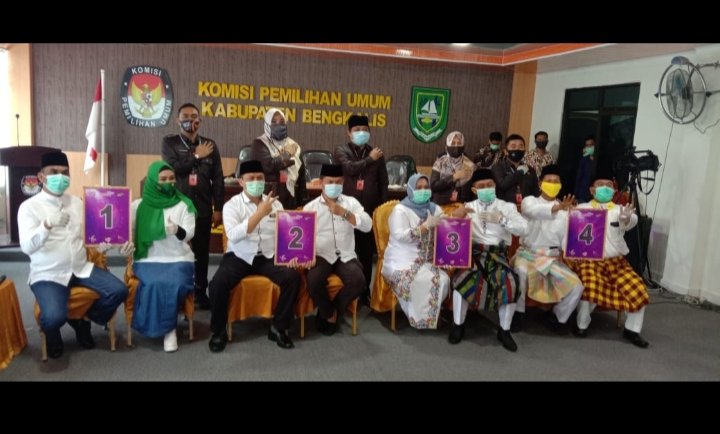 Pilkada Bengkalis, Empat Paslon Cabub dan Cawabub Cabut no Urut