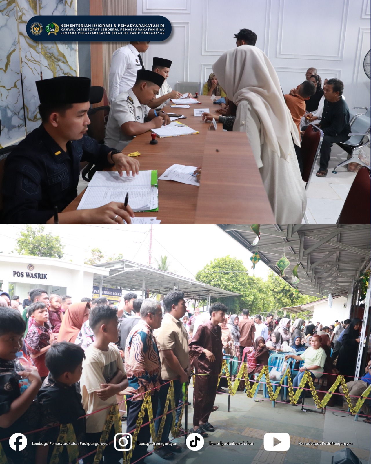 Hari Pertama Kunjungan Idul Fitri 1447 H, Lapas Pasir Pangaraian Dipadati Keluarga Warga Binaan