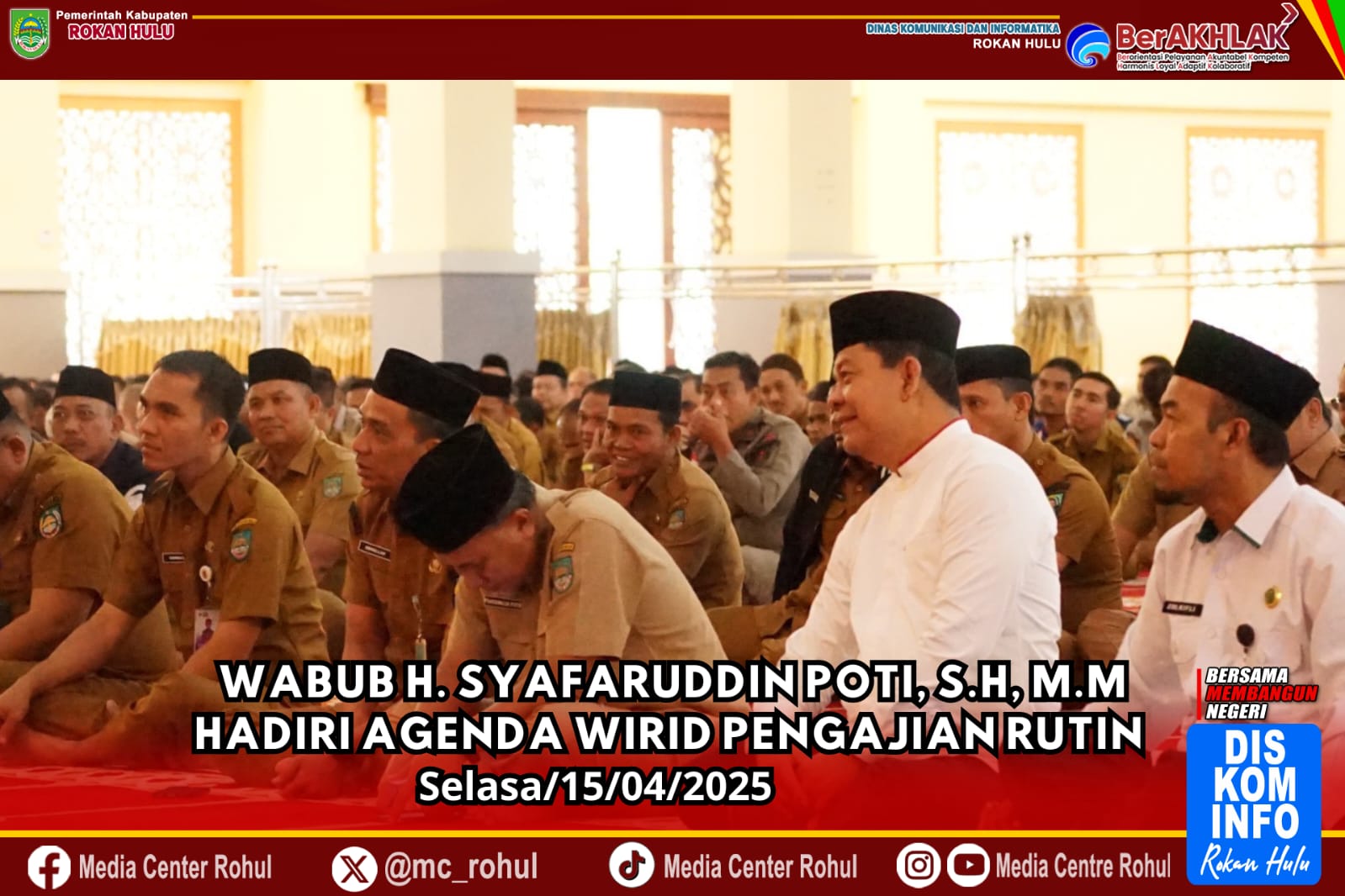 Wabup H. Syafaruddin Poti, S.H, M.M Hadiri Agenda Wirid Pengajian Rutin
