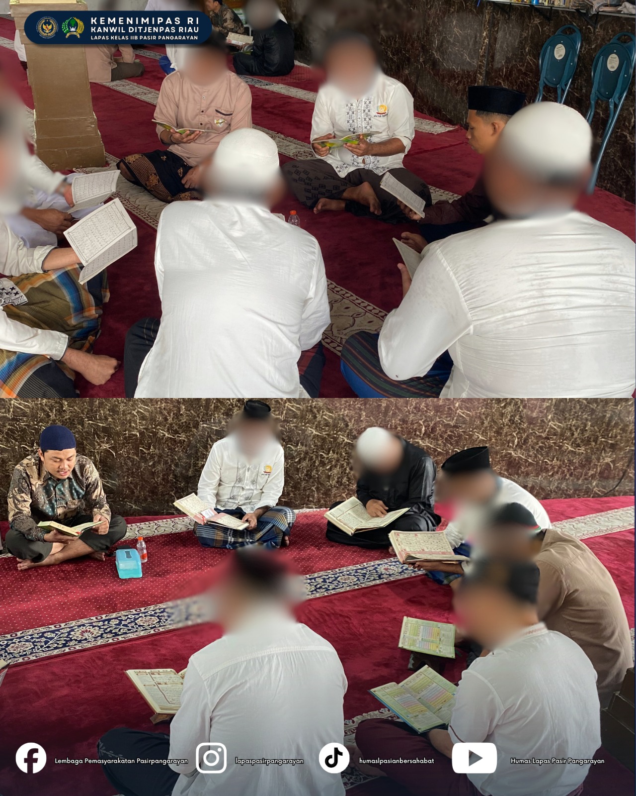 Lapas Pasir Pangaraian Gelar Pengajian Rutin Warga Binaan Asah Kemampuan Baca AlQuran