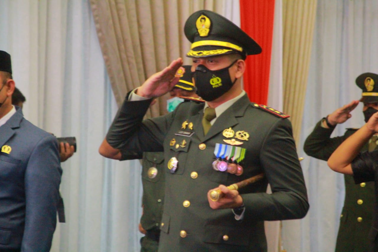 Dandim 0313/KPR, Danyon 132/BS Bersama Forkopimda Kampar Ikuti Upacara HUT TNI ke-76