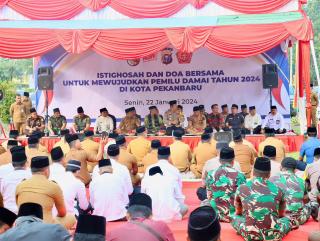 Istighosah dan Doa Bersama Digelar Kapolresta Pekanbaru untuk Pemilu Damai 2024