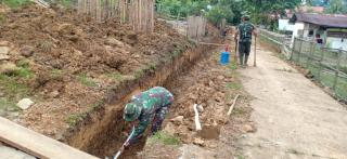 Semangat Satgas TMMD Kodim 0313/KPR , Cangkul dan Sekop Jadi Alat