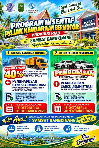 Samsat Bangkinang Imbau Warga Kampar Manfaatkan Insentif Pajak, Tunggakan Dihapus hingga 40 Persen