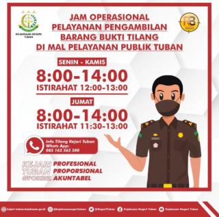 Pengambilan Barang Bukti Tilang, Kejari Tuban Tambah Jam Operasional Pelayanan