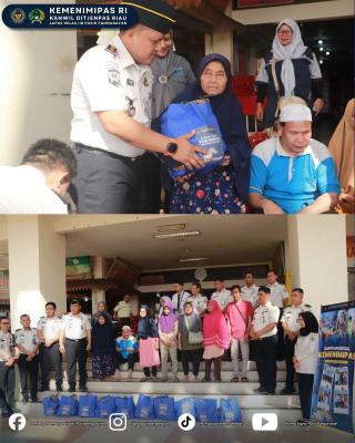 Wujud Kepedulian, Lapas Pasir Pangaraian Salurkan Bantuan Sosial kepada Masyarakat Sekitar
