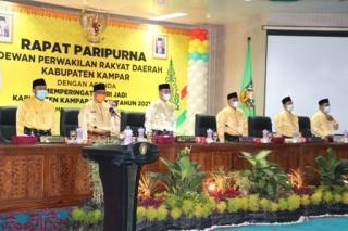 Rapat Paripurna Hut Kampar Ke-71, Kepala OPD Ikuti Melalui Zoom Meeting di Rumah Dinas Bupati