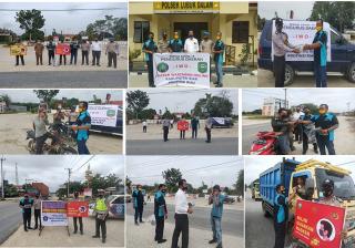 IWO Siak Bersama Pemcam Lubuk Dalam Bagikan Ratusan Masker Kepada Masyarakat