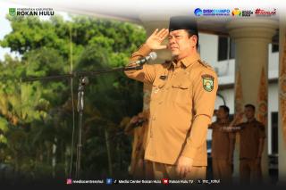 Pimpin Apel Pagi ASN Pemkab Rohul, Wabup Syafaruddin Poti Tekankan Disiplin dan Pelayanan Prima