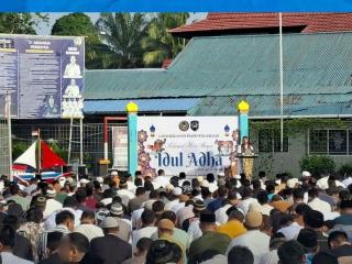 Lapas Pasir Pangaraian Laksanakan Shalat Idul Adha 1447 H di Lapangan Lapas