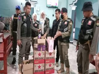 Tim Yustisi Satpol PP Kampar Lakukan Operasi Warung Remang-remang di Desa Suka Mulia