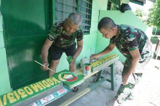 Sebelum Dipasang, Logo TNI,Polri dan Pemda di Tugu, Menjadi Momen Kenangan Prasasti TMMD Ke-110
