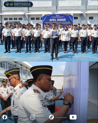 Kalapas Pasir Pangaraian Hadiri Ikrar Bebas Narkoba dan HP di Kanwil Riau