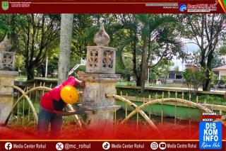 Dukung Pembangunan Daerah, PT KSM Benahi Pagar Taman Kota Pasir Pengaraian Melalui Program CSR